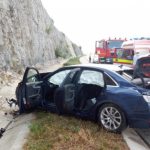 Accident pe Autostrada A3! Coliziune între o maşină şi un ansamblu de autovehicule (FOTO)