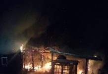 Cabană de vacanţă distrusă de un incendiu în Vânători-Poic (FOTO)