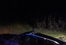 Accident la ieşire din Viştea! O maşină a ajuns pe câmp (FOTO)