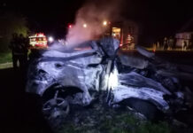 Accident urmat de incendiu în judeţul Satu Mare! O persoană a murit carbonizată (FOTO)