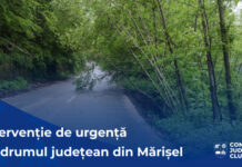 Probleme pe drumul judeţean 107P Gilău – Mărişel din cauza căderilor masive de precipitaţii