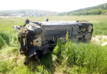 Accident în Jucu de Mijloc! Un bărbat a ajuns la spital după ce s-a răsturnat cu maşina (FOTO)