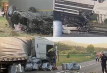 Un copil de 10 ani și-a pierdut sora și părinții într-un accident rutier, în Cluj. Familia se întorcea din Italia, când bărbatul de la volan a intrat inexplicabil într-un TIR