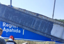 Femeie rănită în accident la Apahida! S-a răsturnat cu maşina (FOTO)