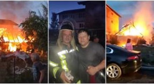 EXCLUSIV VIDEO: Imagini dramatice la Ocna Șugatag. Un pompier din Dej aflat în concediu a sărit în foc, după o mamă și fiica ei