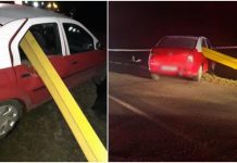 Logan cu trei tineri la bord, străpuns de balustrada metalică pe un drum din Cluj. Șoferul de 34 de ani era băut