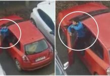 FOTO: „Tulai Doamne, câţi ani are copilul ăla?” Un băieţel din Cluj, filmat de vecini în timp ce conducea mașina într-o parcare