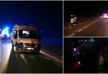 Doi tineri au plonjat cu mașina într-un șanț adânc de 3 metri, în Cluj. Pompierii au scos dintre fiare o fată de 19 ani