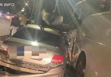 FOTO: Accident între două autoturisme și un autobuz. O șoferiță era băută