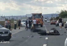 Impact violent pe DN1C între o motocicletă și un autoturisme. Două victime, una inconștientă